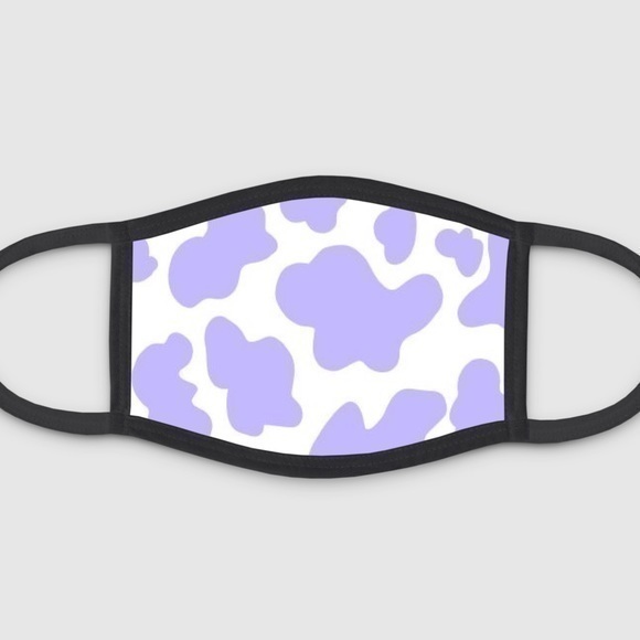 Hand Crafted Accessories - Purple Cow Print Face Mask